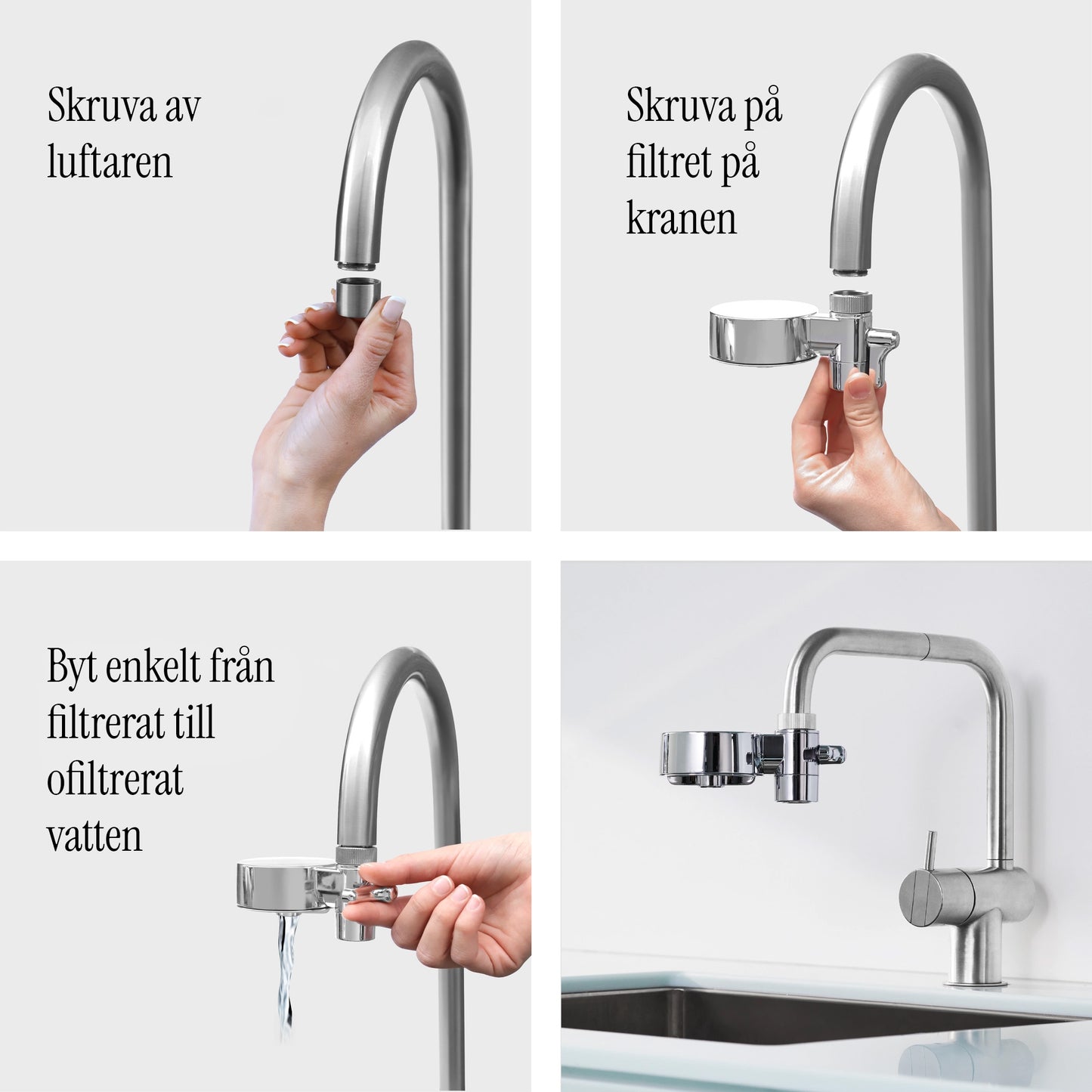 EcoPro Compact krom årspaket vattenfilter till kran